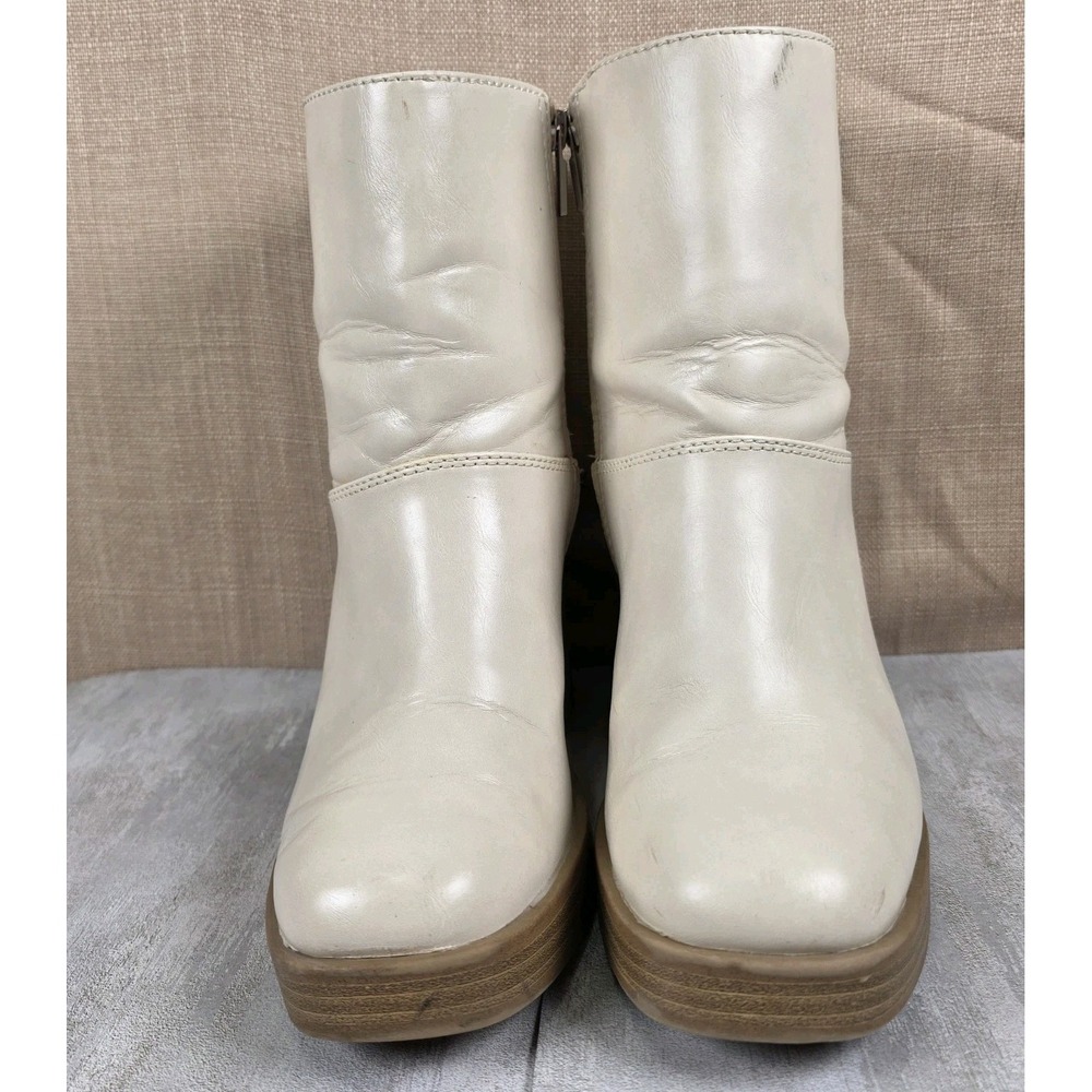 Universal Threads Cream Side Zip Chunk Heel Ankle‎ Boots Booties Women's Size 9